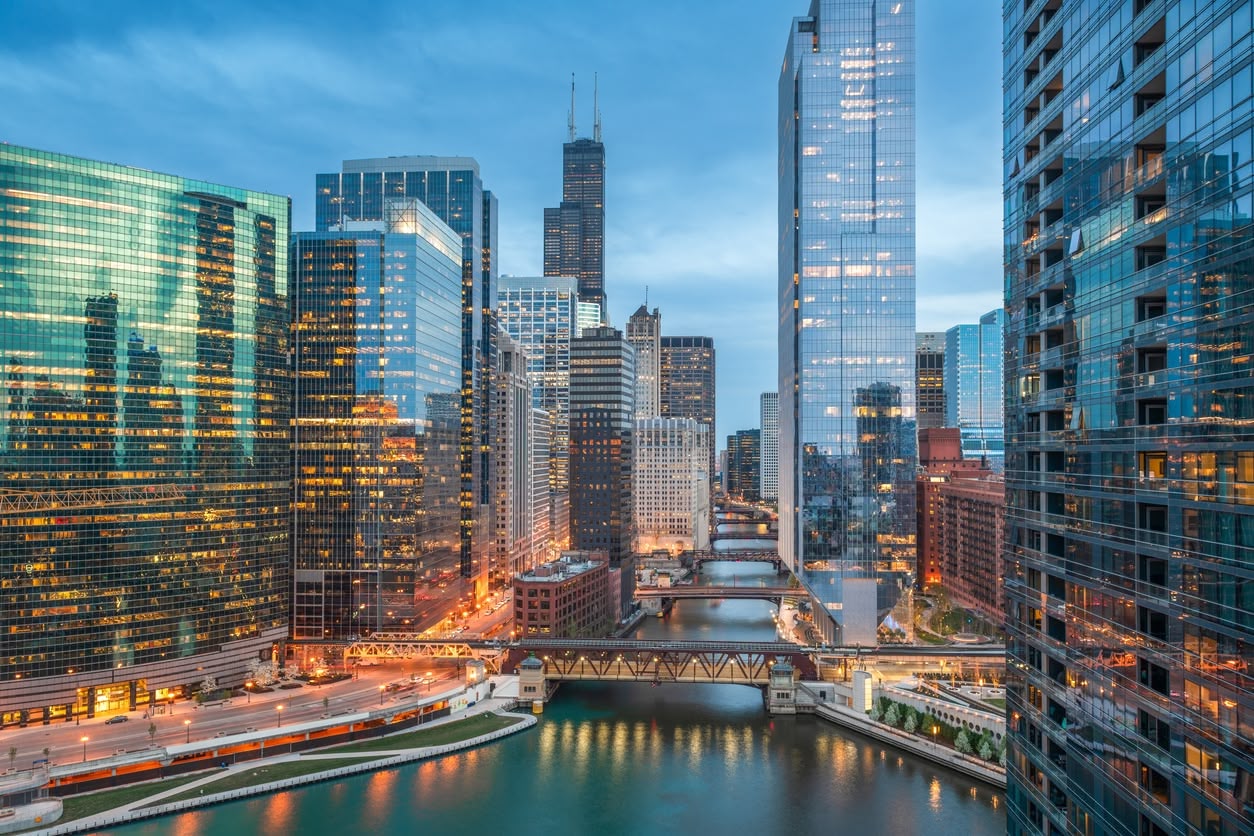 Scenic views of various North American cities, showcasing expansive urban landscapes and skylines from elevated vantage points.