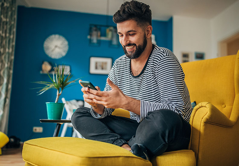 Man looking at phone