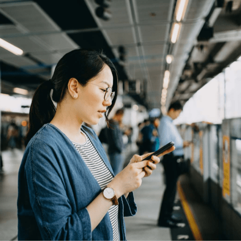 Woman looking at phone
